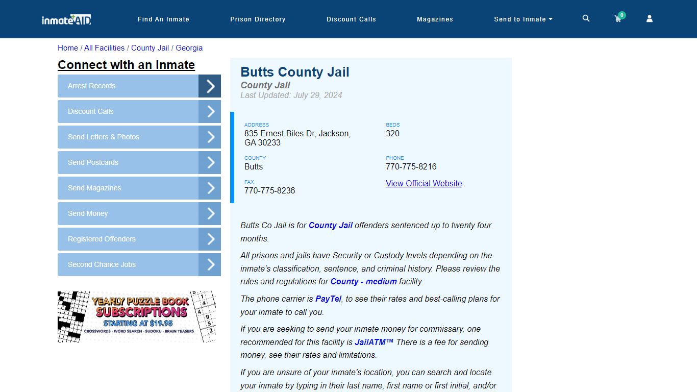 Butts County Jail - Inmate Locator